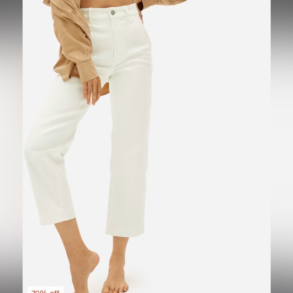 Everlane Straight Leg Crop in Bone